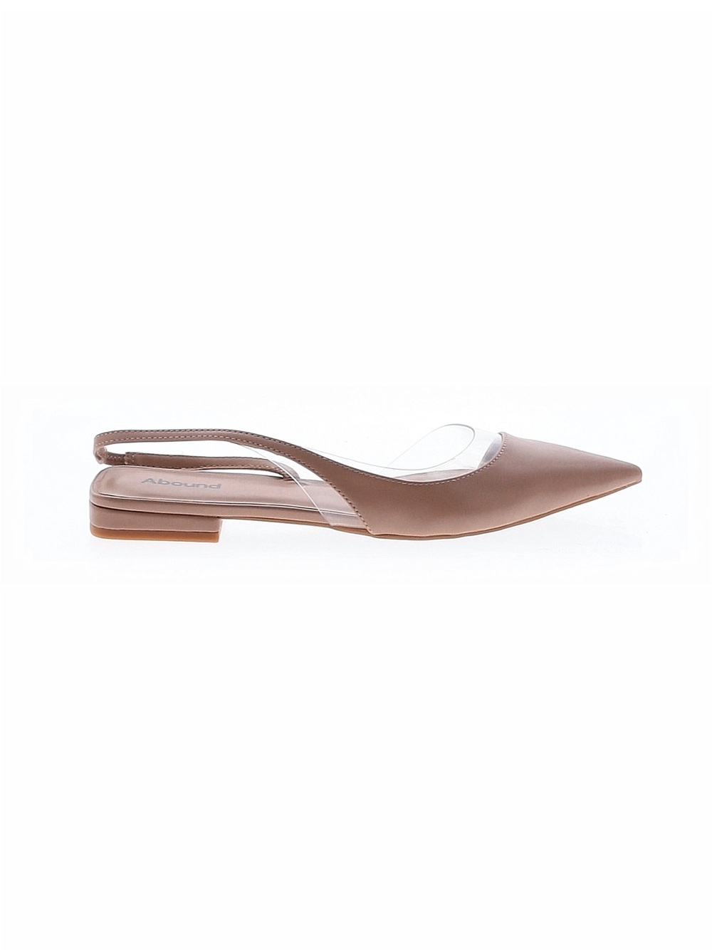Abound Taupe Pointed Toe Slingback Flat with Clear Panel